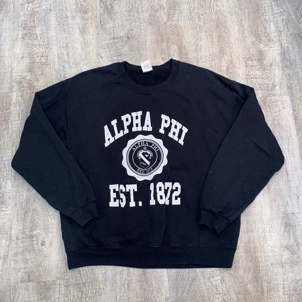 Black ALPHA PHI Crew Neck